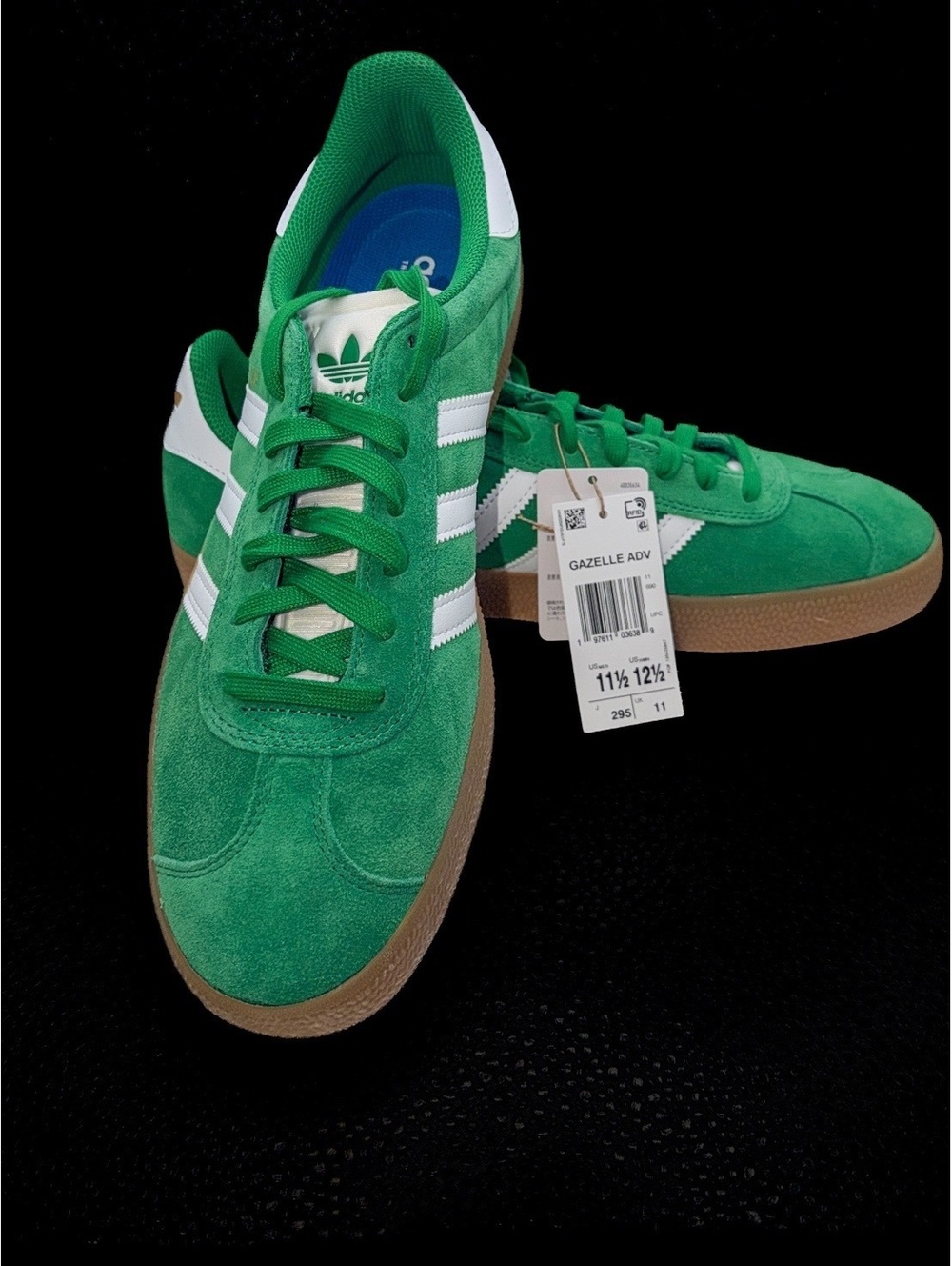 Adidas Gazelle ADV Men's Green Suede Sneakers Size 11.5 with Tags